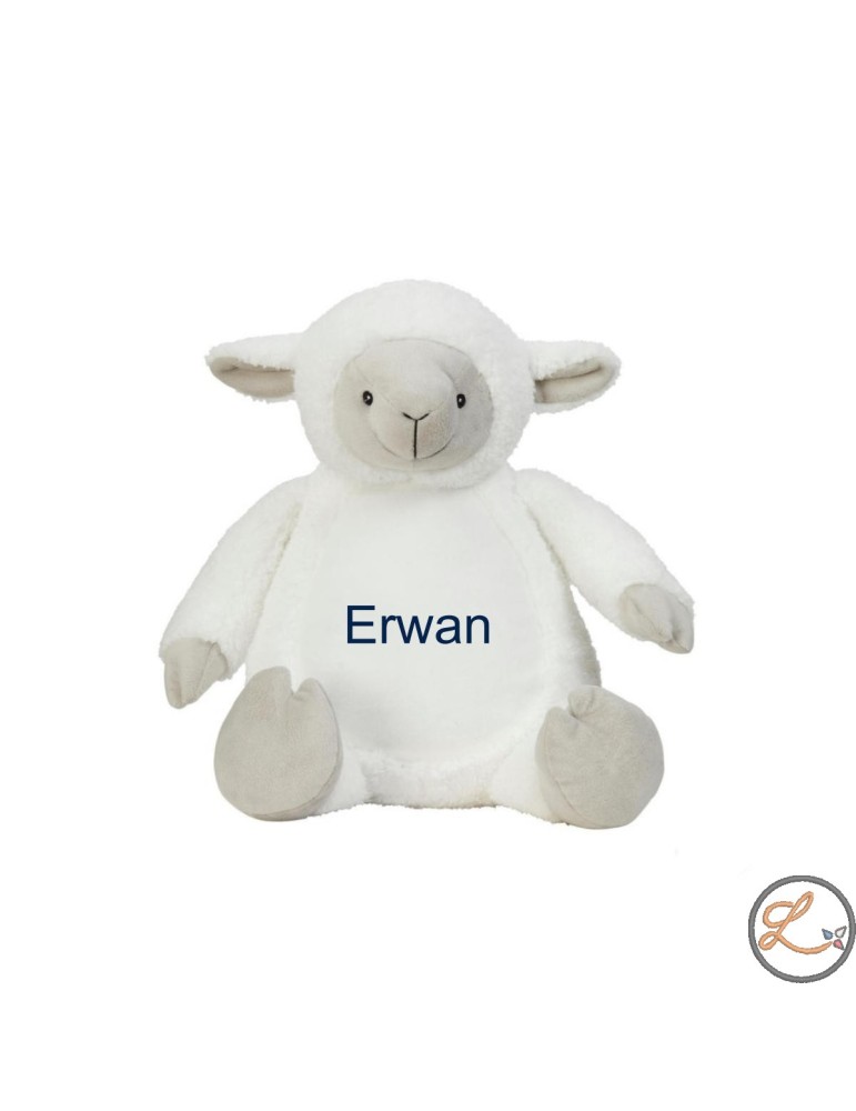 Peluche agneau personnalisée prénom Erwan