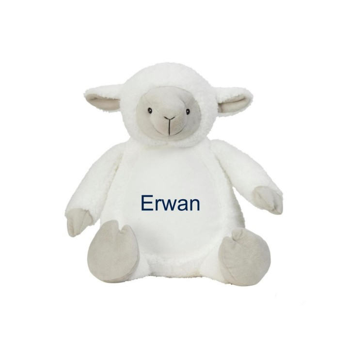 Peluche agneau personnalisée prénom Erwan