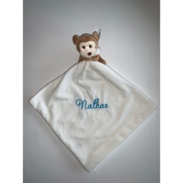 Doudou Singe Personnalisé avec Prénom brodé Nathan