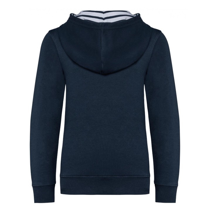Sweat à capuche contrastée marinière enfant à personnaliser