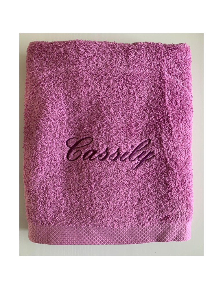 Maxi drap de bain lavande personnalisé prénom Cassily