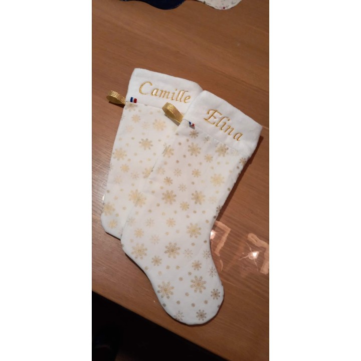Bottes de noël personnalisées prénom Camille & Elina