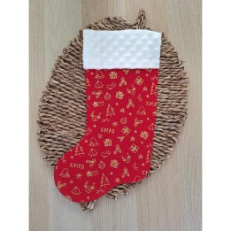 Botte de noël rouge et or personnalisée fabrication française