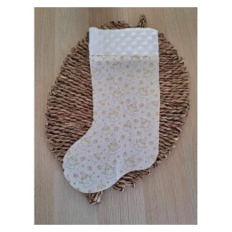 Botte de noël blanche et père noël doré personnalisée fabrication française