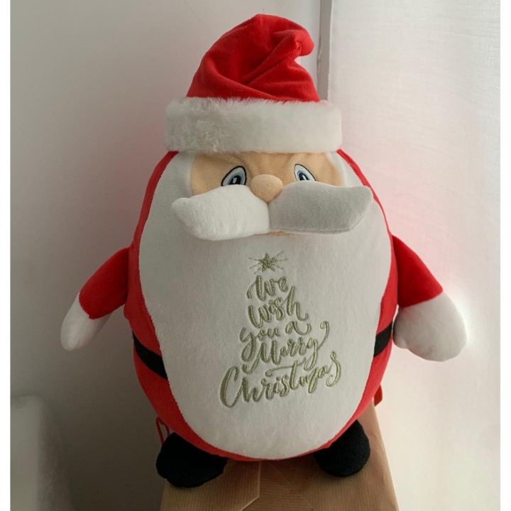 Peluche Papa Noël personnalisée Merry Christmas en lettre d'or