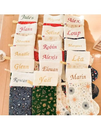 Chaussettes de Noël personnalisées prénom Fabrication Française