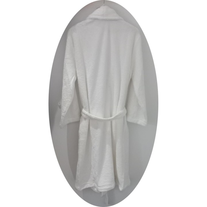 Peignoir Blanc Personnalisable col châle, la Douceur Absolue !