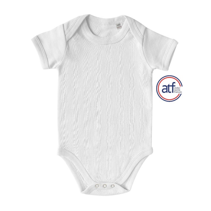 Body blanc bébé fabriqué en France à personnaliser