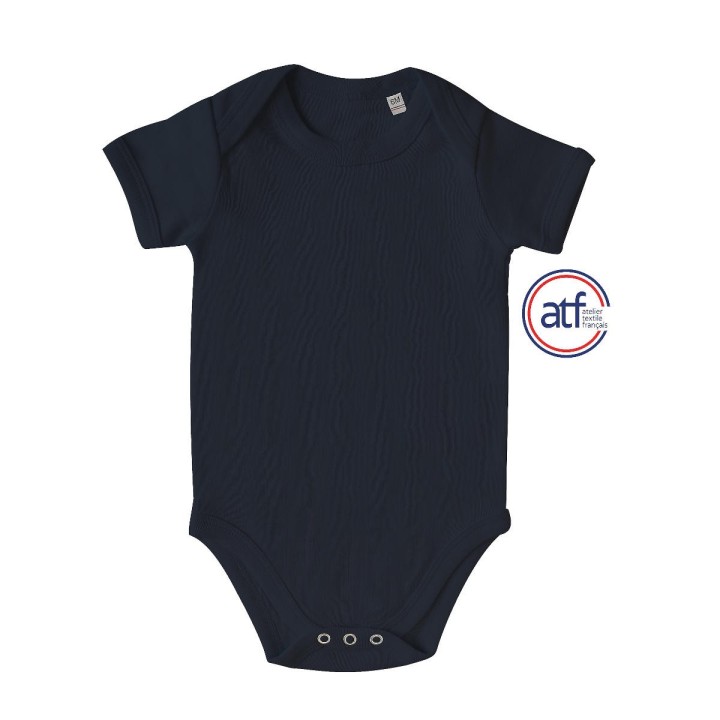 Pyjama bleu marine bébé fabriqué en France à personnaliser