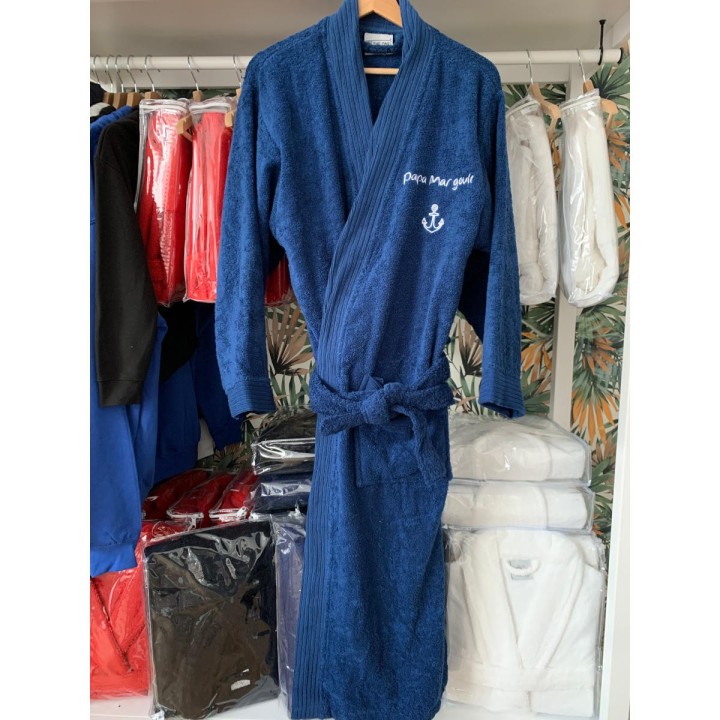 Peignoir Personnalisé Bleu Marine, Le Couple Gagnant !