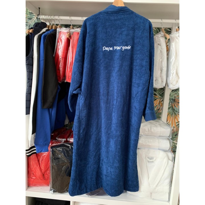 Peignoir Personnalisé Bleu Marine, Le Couple Gagnant !