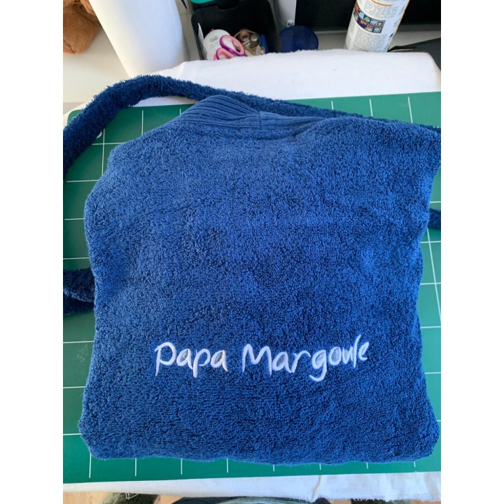 Peignoir Personnalisé Bleu Marine, Le Couple Gagnant !