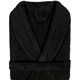 Peignoir Noir col à châle à personnaliser