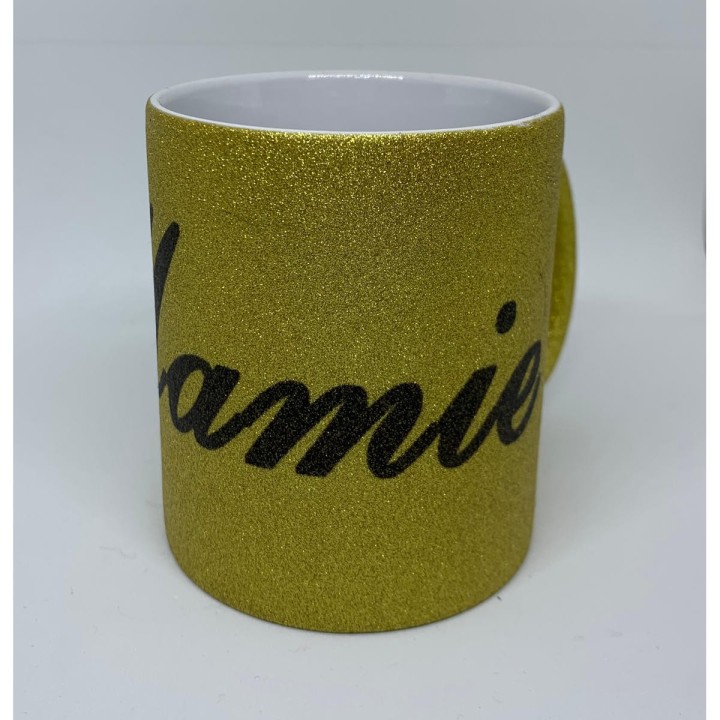 Mug paillettes or personnalisé libellé Mamie