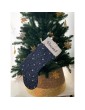 Botte de noël bleu avec motifs personnalisée prénom Vincent