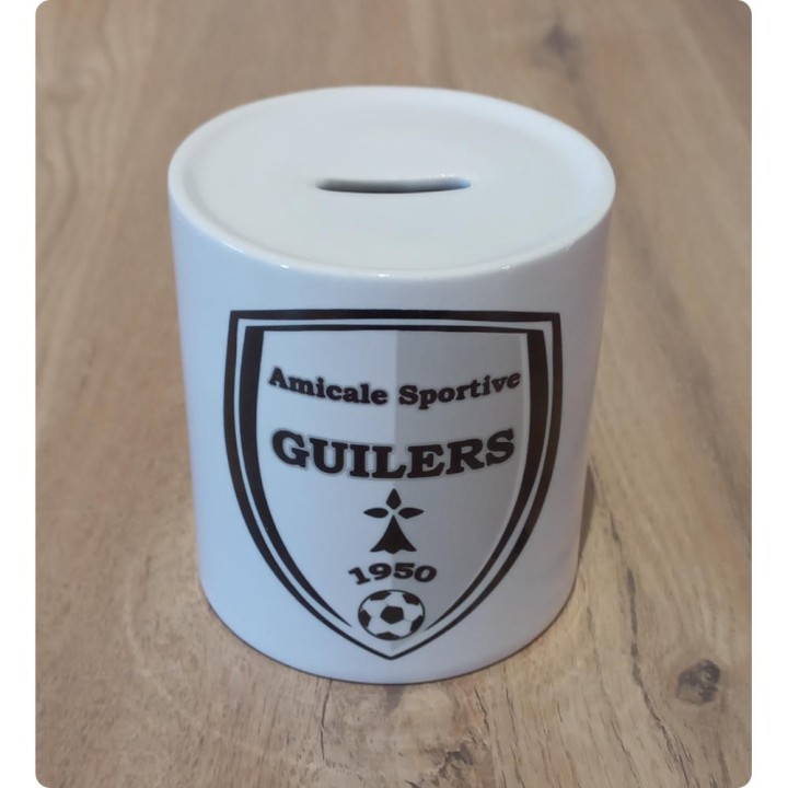 Tirelire blanche personnalisée AS Guilers Football