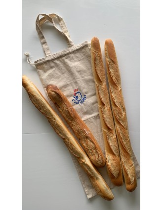 Sac à pain personnalisé avec baguettes et pain