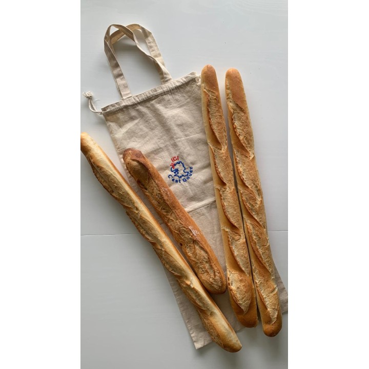 Sac à pain personnalisé avec baguettes et pain