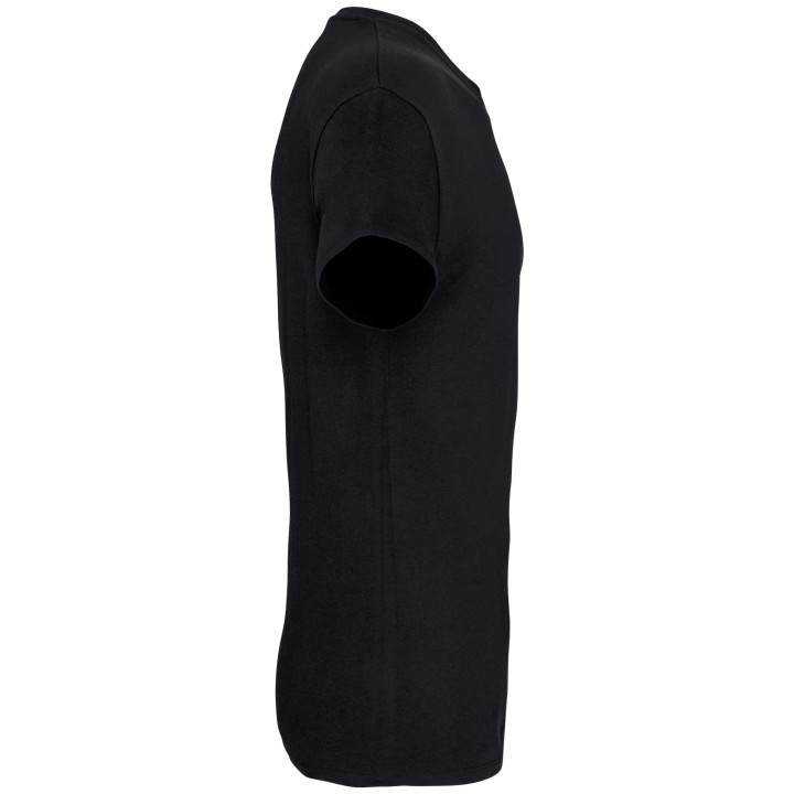 T-shirt noir à personnaliser vu de côté