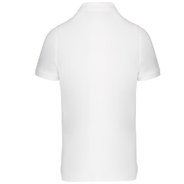 Polo blanc manches courtes homme à personnaliser vu de dos