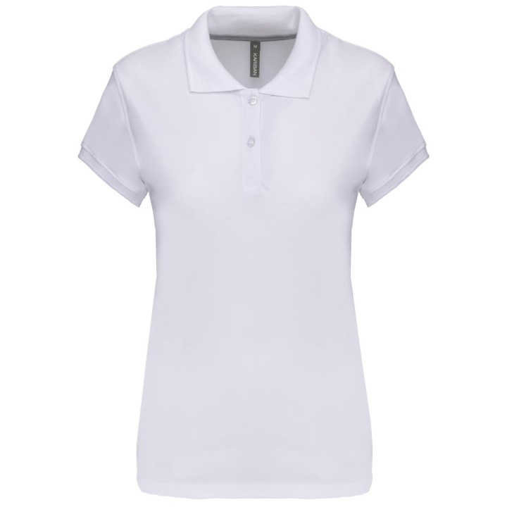 Polo blanc manches courtes femme à personnaliser