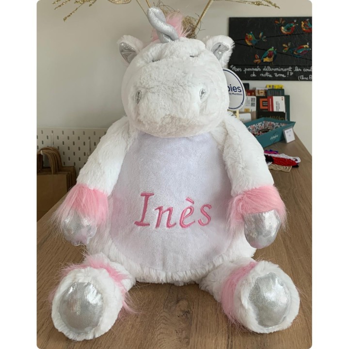 Peluche personnalisée Licorne prénom Inès