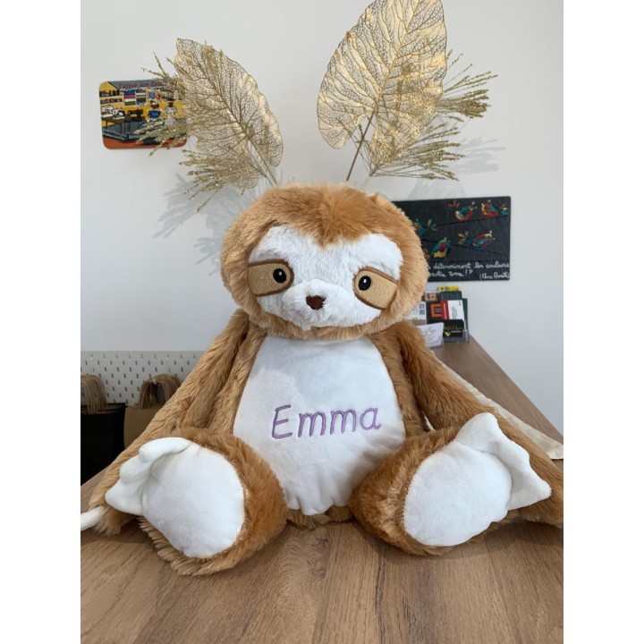 Peluche Paresseux personnalisée prénom Emma