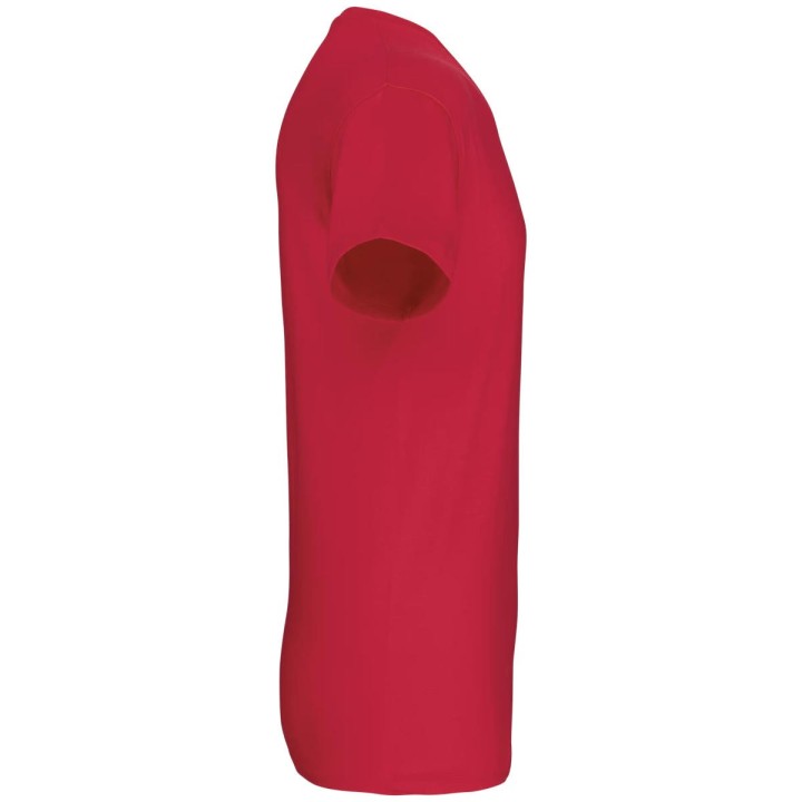 t-shirt rouge à personnaliser vu de côté