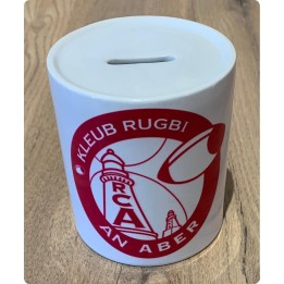 Tirelire personnalisée et sublimée aux couleurs du Rugby Club de l'Aber