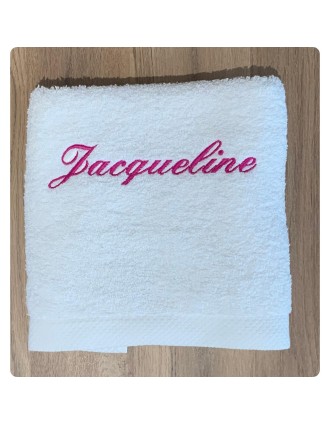 Serviette blanche personnalisée prénom Jacqueline