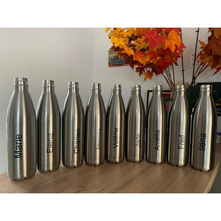 Gourdes inox isothermes personnalisées prénom