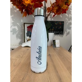 Gourde isotherme Blanche Personnalisée prénom Andréa