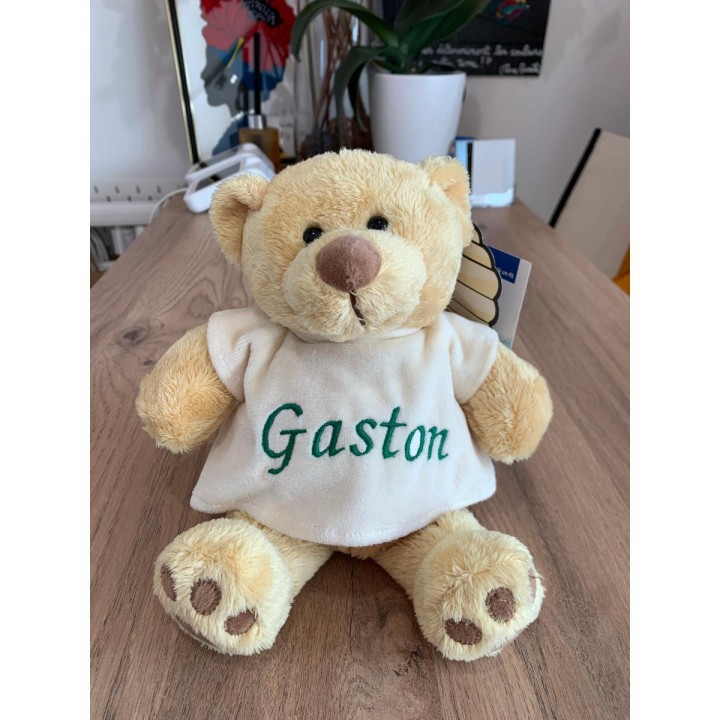 Ours en peluche avec t-shirt brodé prénom Gaston