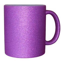 Mug violet à paillettes à personnaliser