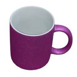 Tasse de couleur violet à paillettes à personnaliser