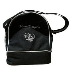 Sac pétanque personnalisé avec le prénom Marie-Françoise et un motif boules de pétanque