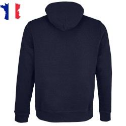 Sweat à capuche bleu marine made in France - vu de dos