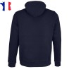 Sweat à capuche bleu marine made in France - vu de dos