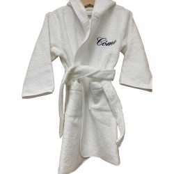 Peignoir blanc enfant personnalisé au prénom Côme