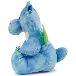 Peluche personnalisée Dragon Bleu vue de côté
