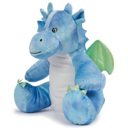 Peluche Dragon Bleu à personnaliser vue de 3/4 avant.