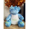 Peluche Personnalisée Dragon Bleu avec Broderie Prénom Malo
