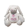 Peluche personnalisée prénom Lapin Blanc avec broderie MaJu