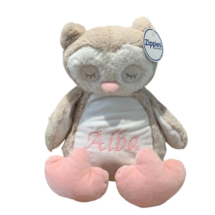 Chouette Peluche Personnalisée Prénom Alba