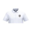 Polo blanc piqué homme avec blason héraldique Ville de Bretagne brodé côté cœur
