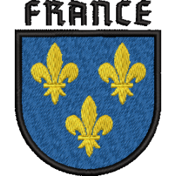 Blason héraldique brodé de la France - L'effet des couleurs