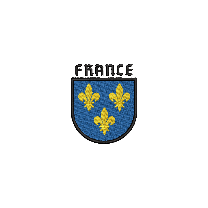 Blason héraldique brodé de la France - L'effet des couleurs