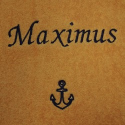 Broderie prénom Maximus avec motif ancre marine sur Drap de Bain 100x150 cm jaune soleil