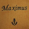Broderie prénom Maximus avec motif ancre marine sur Drap de Bain 100x150 cm jaune soleil