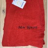 Broderie texte mon renard sur peignoir rouge personnalisé